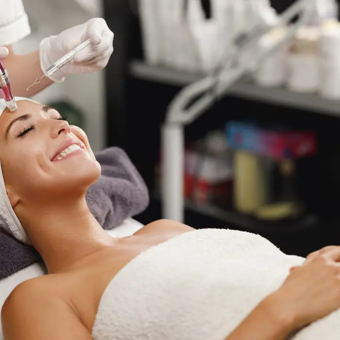 Micro-needling skin treatment being carried out, Dermaroller therapy at Dulwich Natural Beauty London