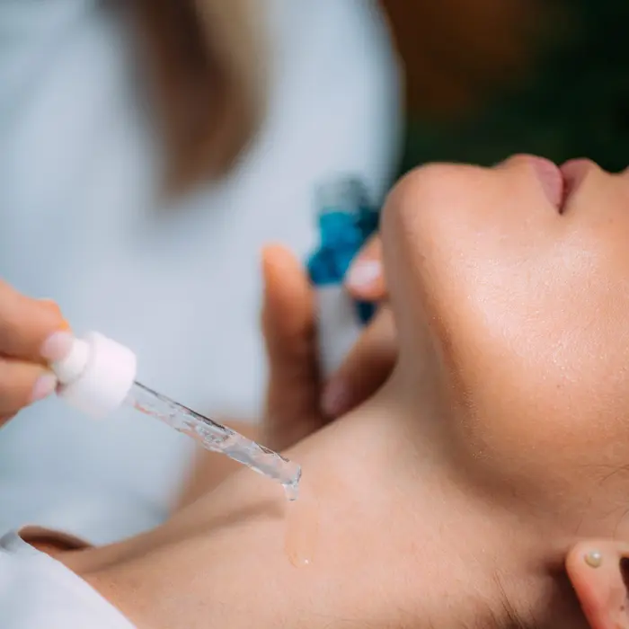 Hyaluronic acid treatment being applied to the neck at Dulwich Natural Beauty London